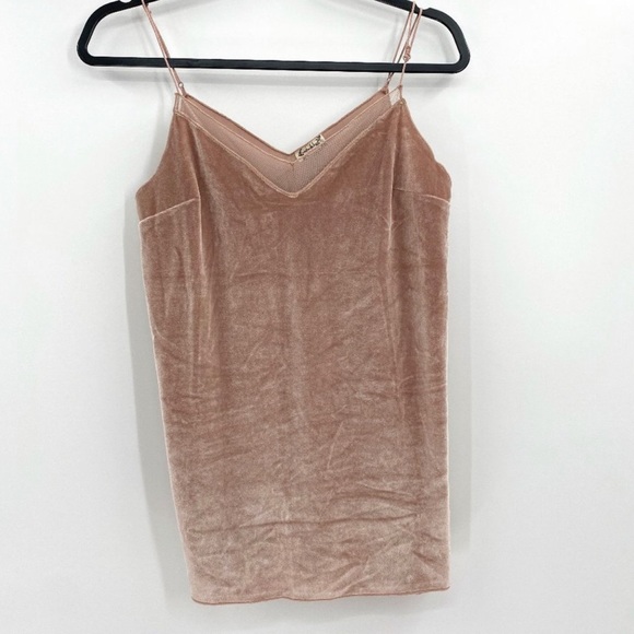 Free People Pink Velvet Solid Boho Tank - Picture 2 of 9